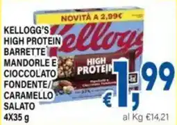 DEM Kellogg's high protein barrette mandorle e cioccolato fondente/ caramello salato offerta