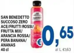 DEM San benedetto succoso zero ace/frutti rossi/ frutta mix/ arancia rossa/ pera banana/ananas offerta