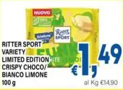 DEM Ritter sport variety limited edition crispy choco/ bianco limone offerta