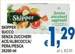 DEM Skipper succo senza zuccheri ace/albicocca/ pera/pesca offerta