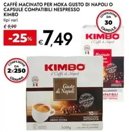 Bennet Caffè macinato per moka gusto di napoli o capsule compatibili nespresso KIMBO offerta