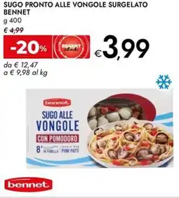 Bennet Sugo pronto alle vongole surgelato BENNET offerta