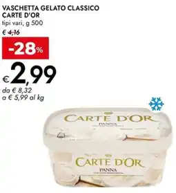 Bennet Vaschetta gelato classico CARTE D'OR offerta
