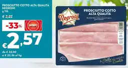 Bennet Prosciutto cotto alta qualità NEGRONI offerta