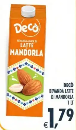 Deco Supermercati Decò bevanda latte di mandorla offerta