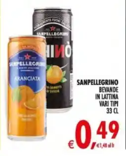 Deco Supermercati Sanpellegrino bevande in lattina offerta