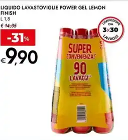 Bennet Liquido lavastoviglie power gel lemon FINISH offerta