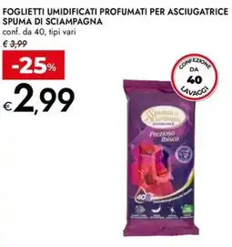 Bennet Foglietti umidificati profumati per asciugatrice SPUMA DI SCIAMPAGNA offerta