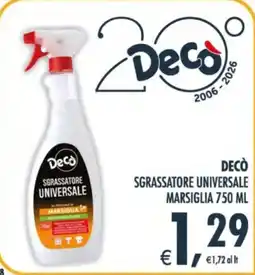 Deco Supermercati Decò sgrassatore universale marsiglia offerta