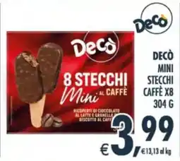 Deco Supermercati Decò mini stecchi caffè x8 offerta