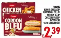 Deco Supermercati Findus8 cordon bleu/ chicken burger bastoncini offerta