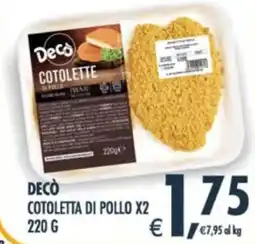 Deco Supermercati Decò cotoletta di pollo x2 offerta