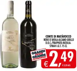Deco Supermercati Conte di matàrocco nero d'avola-alcamo-grillo d.o.c./frappato-inzolia- syrah i.g.t. offerta
