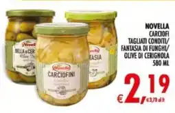 Deco Supermercati Novella carciofi tagliati conditi fantasia di funghi olive di cerignola offerta