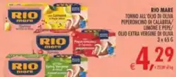 Deco Supermercati Rio mare tonno all'olio di oliva peperoncino di calabria limone e pepe/ olio extra vergine di oliva offerta