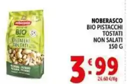 Deco Supermercati Noberasco bio pistacchi tostati non salati offerta