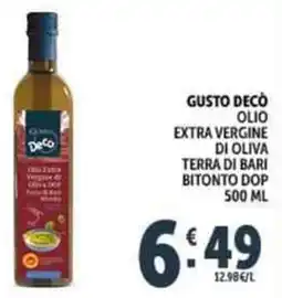 Deco Supermercati Gusto deco olio extra vergine di oliva terra di bari bitonto DOP offerta