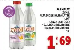 Deco Supermercati Parmalat zymil alta digeribilità latte uht senza lattosio gustoso digeribile offerta