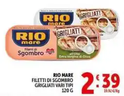 Deco Supermercati Rio mare filetti di sgombro grigliati offerta