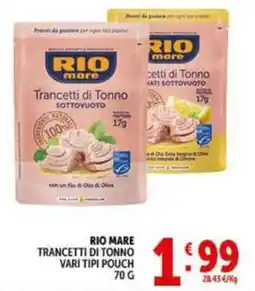 Deco Supermercati Rio mare trancetti di tonno pouch offerta