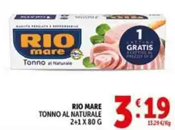 Deco Supermercati Rio mare tonno al naturale offerta