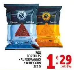 Deco Supermercati Fox tortillas al formaggio blue corn offerta