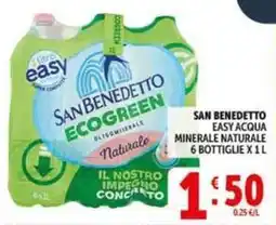 Deco Supermercati San benedetto easy acqua minerale naturale 6 bottiglie offerta