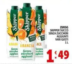 Deco Supermercati Zuegg skipper succo senza zuccheri aggiunti offerta