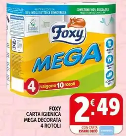 Deco Supermercati Foxy carta igienica mega decorata 4 rotoli offerta