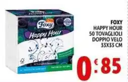 Deco Supermercati Foxy happy hour 50 tovaglioli doppio velo 33x33 cm offerta