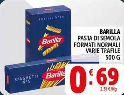 Deco Supermercati Barilla pasta di semola formati normali offerta