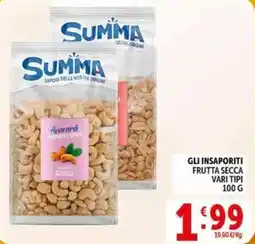 Deco Supermercati Gli insaporiti frutta secca offerta