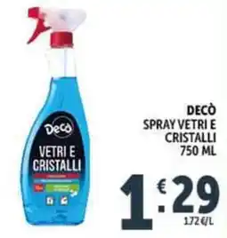 Deco Supermercati Decò spray vetri e cristalli offerta