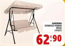 Deco Supermercati Gardenia dondolo hawaii beige 3 posti offerta