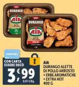 Deco Supermercati Aia durango alette di pollo arrosto offerta