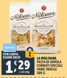 Deco Supermercati La molisana pasta di semola formati speciali offerta