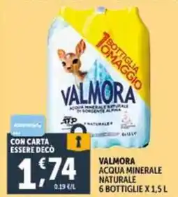 Deco Supermercati Valmora acqua minerale naturale offerta
