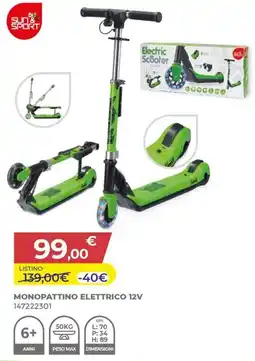 Toys Center Sun & sport monopattino elettrico 12V offerta