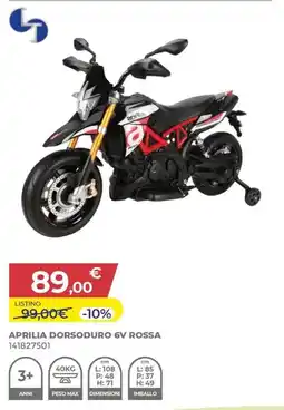 Toys Center Aprilia dorsoduro 6V rossa offerta