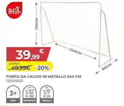 Toys Center Sun & sport porta da calcio in metallo 240 cm offerta