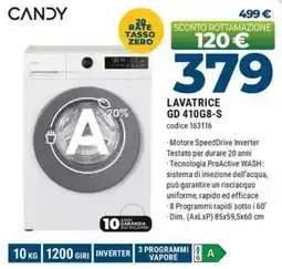 Sinergy CANDY LAVATRICE GD 410G8-S offerta