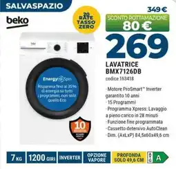 Sinergy beko LAVATRICE BMX7126DB offerta