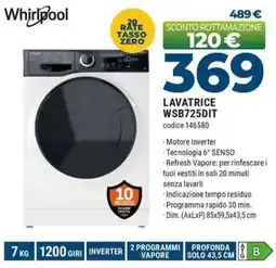Sinergy Whirlpool LAVATRICE WSB725DIT offerta