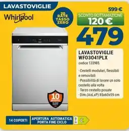 Sinergy Whirlpool LAVASTOVIGLIE WF03041PLX offerta