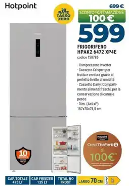 Sinergy Hotpoint FRIGORIFERO HPAK2 6472 XP4E offerta