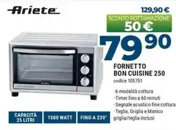 Sinergy Ariete fornetto bon cuisine 250 offerta