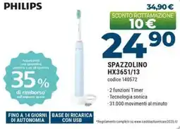 Sinergy PHILIPS SPAZZOLINO HX3651/13 offerta