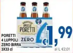DEM Poretti 4 luppoli zero zero birra offerta
