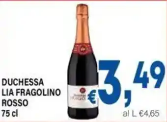 DEM Duchessa lia fragolino rosso offerta
