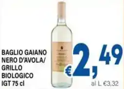 DEM Baglio gaiano nero d'avola/ grillo biologico igt offerta